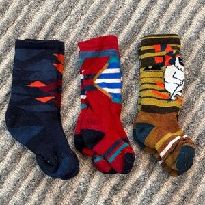 3 pairs of Kids Smartwool Ski Socks